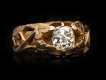 Diamond solitaire carved ring, circa 1880. Hatton Garden