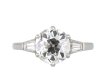 Old cut diamond flanked solitaire ring, circa 1925 hatton garden