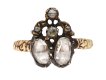 Georgian diamond double heart ring, circa 1790. Hatton Garden