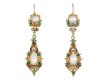 Georgian pearl, emerald and diamond drop earrings hatton garden