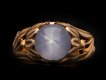 Star sapphire solitaire ring, Polish, circa 1940. Hatton Garden