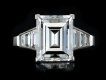 Art Deco step cut diamond flanked solitaire ring hatton garden