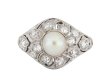 Natural pearl and diamond cluster ring, circa 1915 hatton garden