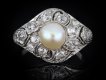 Natural pearl and diamond cluster ring, circa 1915 hatton garden