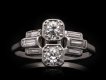 Art Deco diamond two stone cluster ring, circa 1925. Hatton Garden