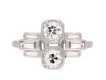 Art Deco diamond two stone cluster ring, circa 1925. Hatton Garden