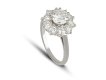 Diamond coronet cluster ring, French, circa 1940.