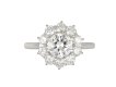 Diamond coronet cluster ring, French, circa 1940.