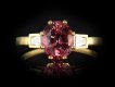 Padparadscha sapphire and diamond flanked solitaire ring hatton garden