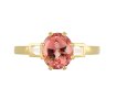 Padparadscha sapphire and diamond flanked solitaire ring hatton garden