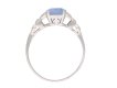 Aquamarine and diamond flank solitaire ring, circa 1940. Hatton Garden