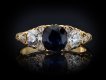 Victorian Sapphire and diamond three stone ring hatton garden