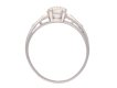 Vintage diamond flanked solitaire ring, circa 1950. Hatton Garden