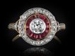 Ruby and diamond target ring, circa 1915 hatton garden