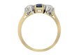 Ceylon sapphire and diamond three stone ring hatton garden