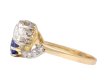 Ceylon sapphire and diamond crossover ring, circa 1910. Hatton Garden