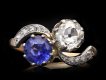 Ceylon sapphire and diamond crossover ring, circa 1910. Hatton Garden