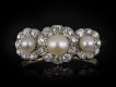 Natural saltwater pearl and diamond cluster ring hatton garden