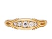 Edwardian old cut diamond five stone ring, English, 1905.Hatton Garden