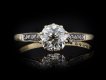 Edwardian old mine diamond flanked solitaire ring hatton garden