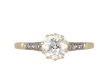 Edwardian old mine diamond flanked solitaire ring hatton garden
