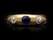 Victorian Sapphire and diamond gypsy ring, circa 1900. Hatton Garden