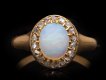 Victorian opal and diamond coronet cluster ring, circa 1880. Hatton Garden