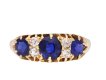 Victorian sapphire and diamond seven stone ring, circa 1881. Hatton Garden