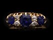 Victorian sapphire and diamond seven stone ring, circa 1881. Hatton Garden
