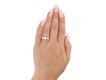 Old cut diamond three stone ring, circa 1920.Hatton Garden