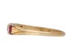 Burmese ruby and diamond five stone ring, circa 1890. Hatton Garden