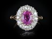 Pink Ceylon sapphire diamond coronet cluster ring hatton garden