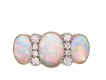 Opal and diamond cluster ring, English, circa 1915. Hatton Garden