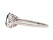 Colombian emerald and diamond three stone ring, circa 1920. Hatton Garden