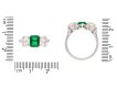 Colombian emerald and diamond three stone ring, circa 1920. Hatton Garden
