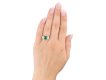 Colombian emerald and diamond three stone ring, circa 1920. Hatton Garden