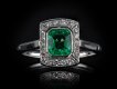 Colombian emerald and diamond coronet cluster ring hatton garden