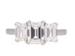 Art Deco diamond three stone ring, circa 1930. Hatton Garden