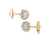 Belle Epoque old mine diamond stud earrings, French, circa 1910.