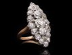 Belle Époque marquise shape diamond cluster ring, French, circa 1905. Hatton Garden