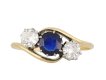 Sapphire and diamond three stone ring hatton garden