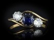 Sapphire and diamond three stone ring hatton garden