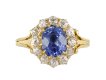 Ceylon sapphire diamond coronet cluster ring hatton garden
