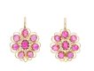 Victorian pink sapphire and diamond flower earrings, circa 1890. Hatton Garden
