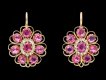 Victorian pink sapphire and diamond flower earrings, circa 1890. Hatton Garden
