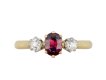 Ruby and diamond three stone ring, circa 1905 hatton garden