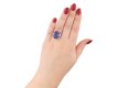 Colour change Ceylon sapphire and diamond ring hatton garden