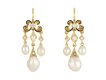 Victorian natural pearl and diamond drop earrings, circa 1870. Hatton Garden