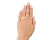 Yellow Ceylon sapphire three stone ring, circa 1950. Hatton Garden