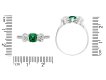 colombian emerald and diamond three stone ring.  hatton garden